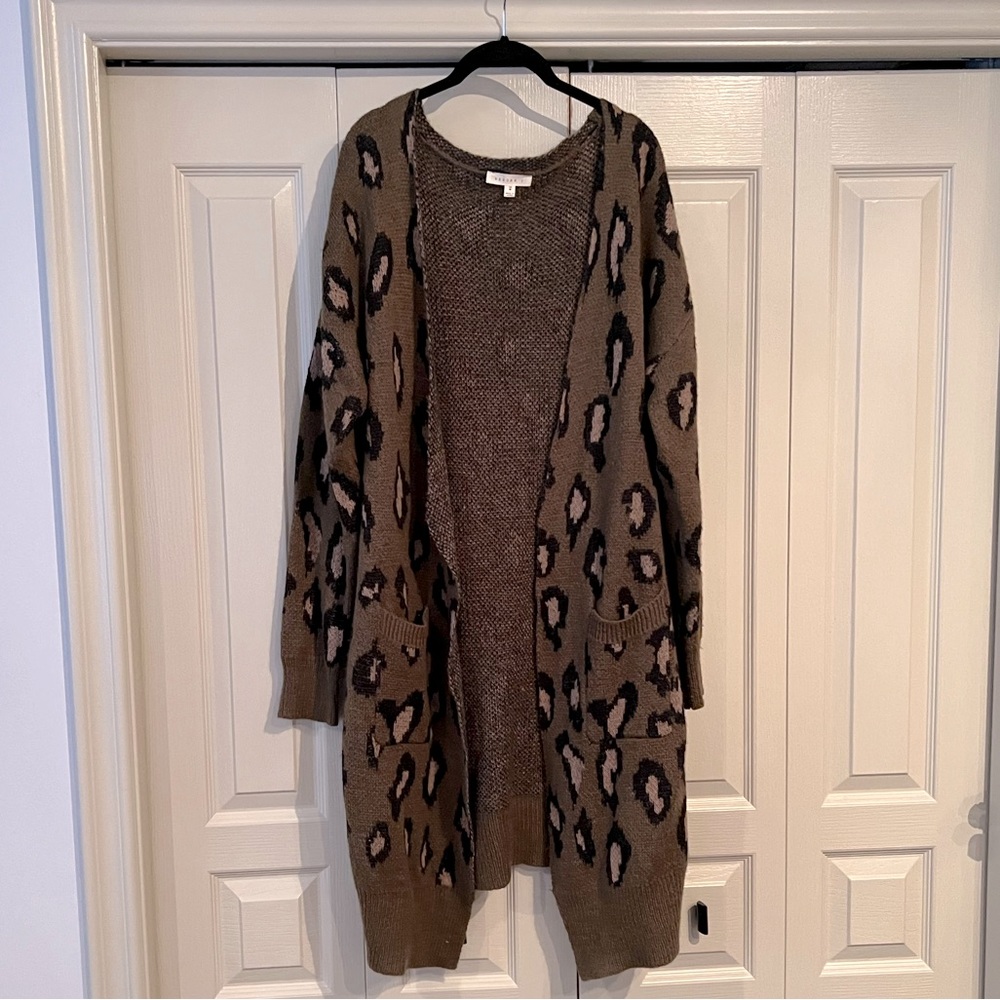 Green Leopard Cardigan